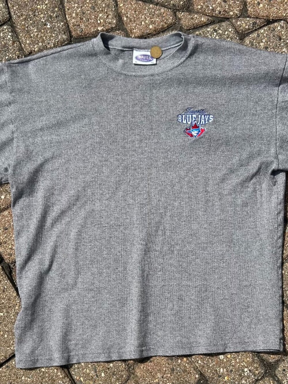Vintage 90s Toronto Blue Jays MLB Baseball Knit Shirt XL Made in Canada